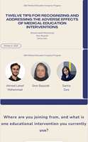 وبینار بین‌المللی «12 Tips for Recognizing and Addressing the Adverse Effects of Medical Education Interventions» 